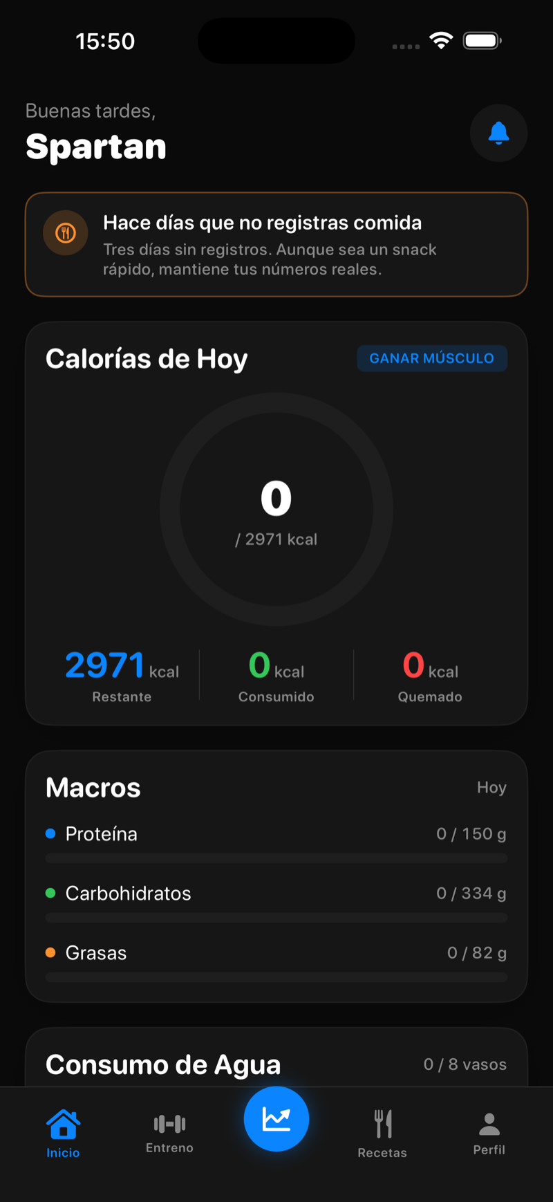 Home dashboard